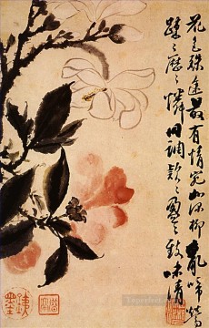  Conversation Painting - Shitao two flowers in conversation 1694 antique Chinese